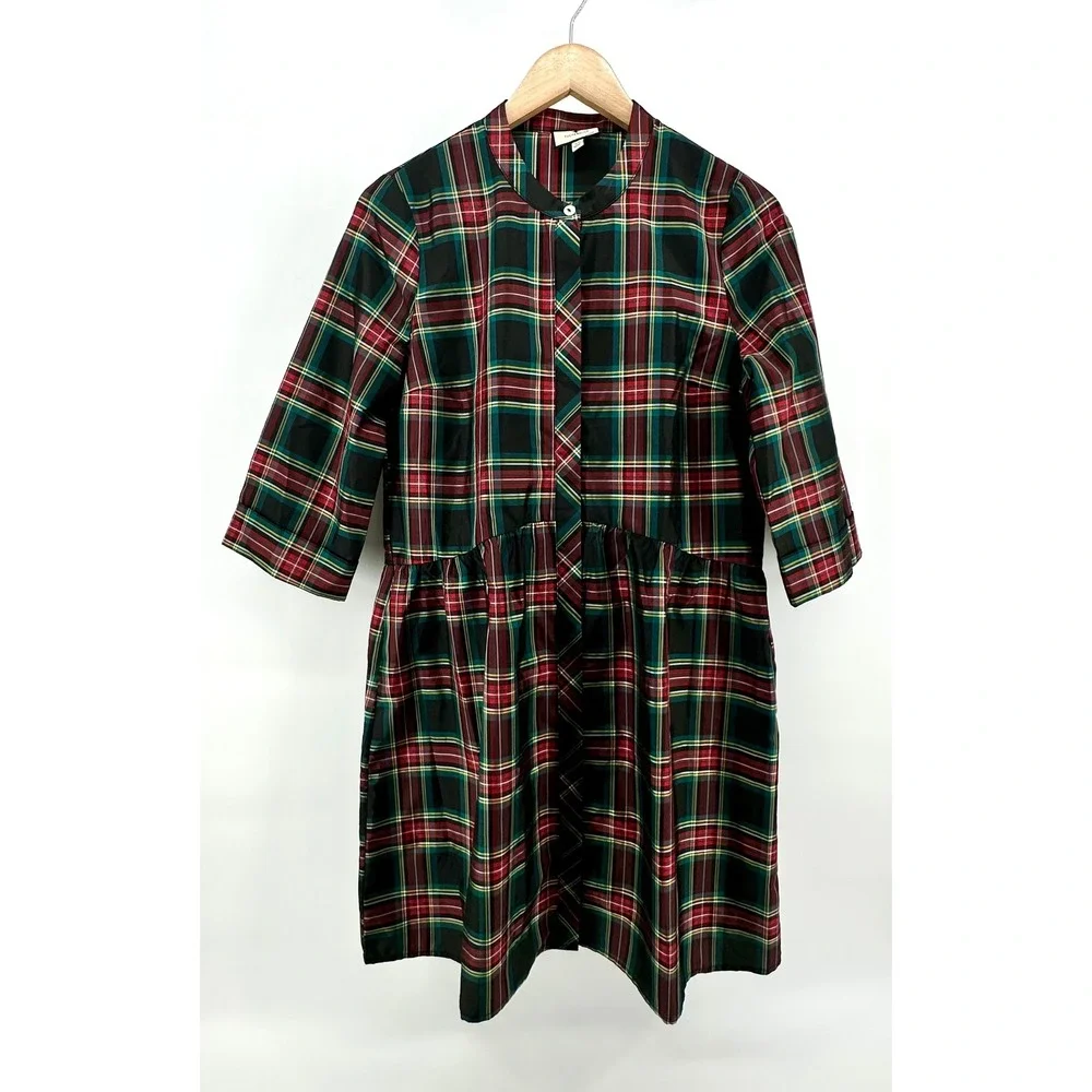 Tuckernuck Womens Plaid Royal Stewart Mini‎ Dress Red Green XS Y23684T